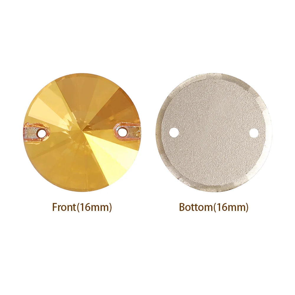 3200 QIYI Innovative Design Top Quality Rivoli Shape Flat Back Glass Crystal Sew on Rhinestones for Designer Garment Decoration