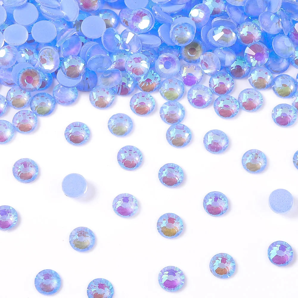 Blue Colors Glass Bling Crystal Wholesale Rhinestone Non Hotfix Flat Back Crystal Glass  for Clothing Accessories