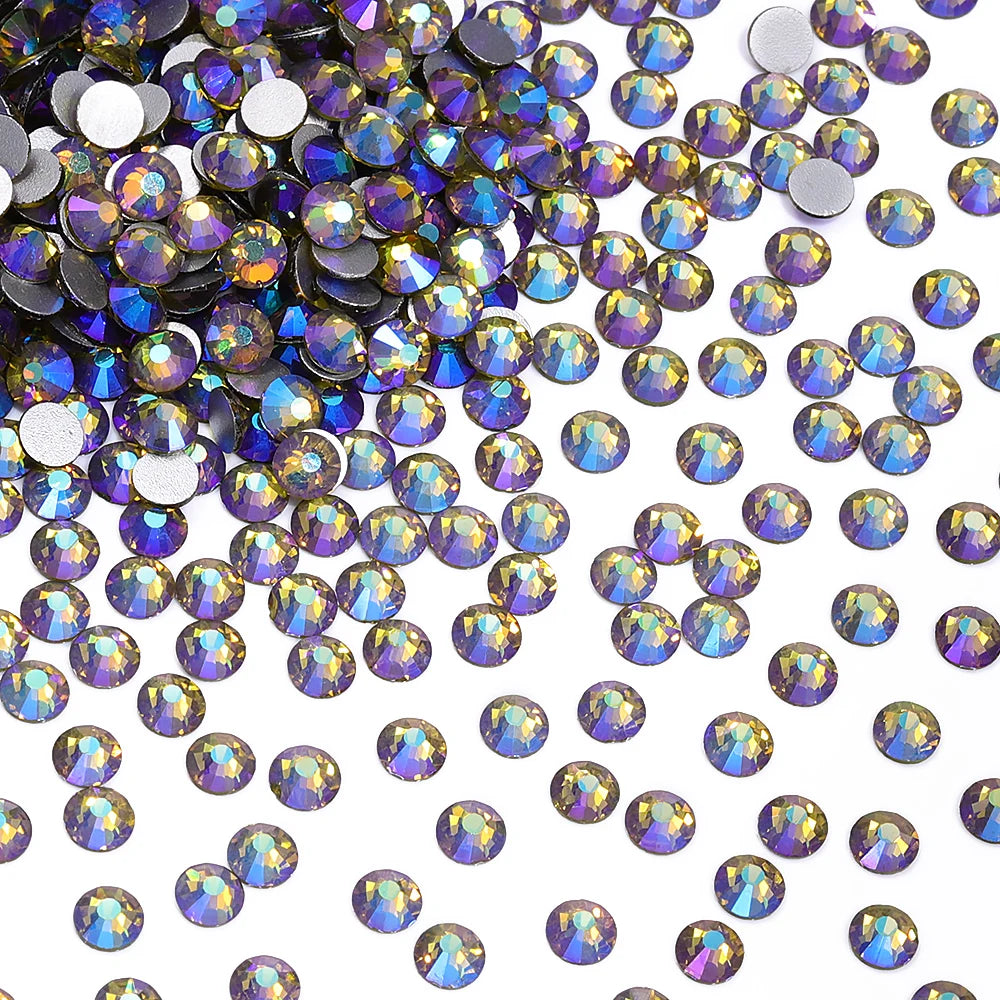 Wholesale Over 200 Colors Non Hotfix Rhinestones SS6-SS30 Glass Crystal Flatback Regular Cut Rhinestones for Shoes and Nails Art