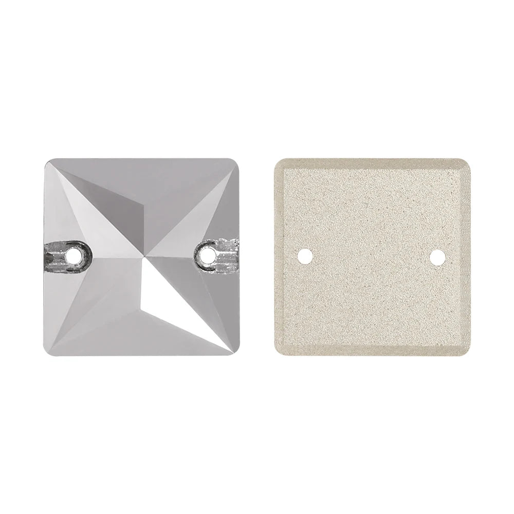 Wholesale Custom Square Sew-on Loose Rhinestones 5A Quality Crystal FlatBack 2 Holes 12 Facets Sewing Bling Decoration