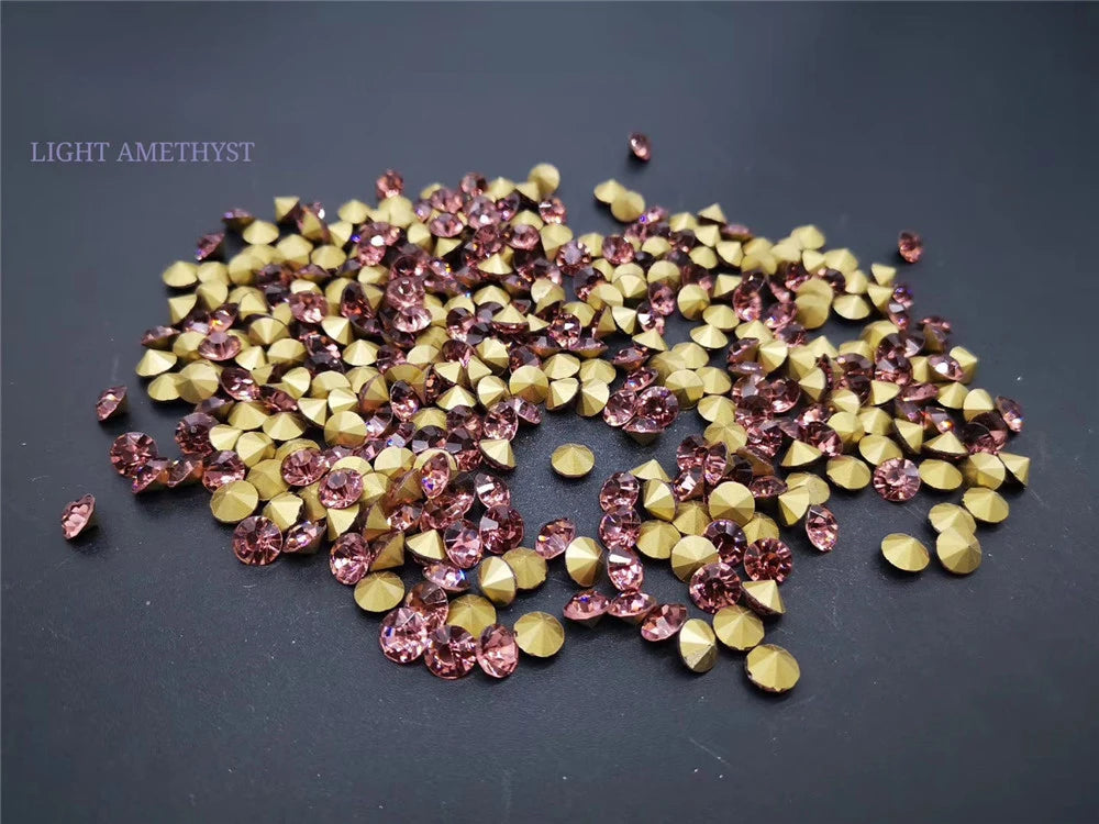 Factory Sales A-Level Bulk Nail Art Decorations Glass Rhinestone Accessories Pointed Bottom DIY Bags Garments Crystal