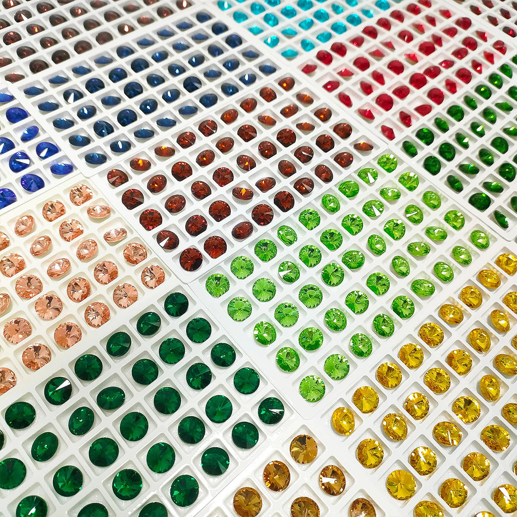 1122 QIyi  New Product Explosion Rivoli Shape Eco-friendly Materials Trendy Design K9 Glass Point Back Rhinestone for DIY