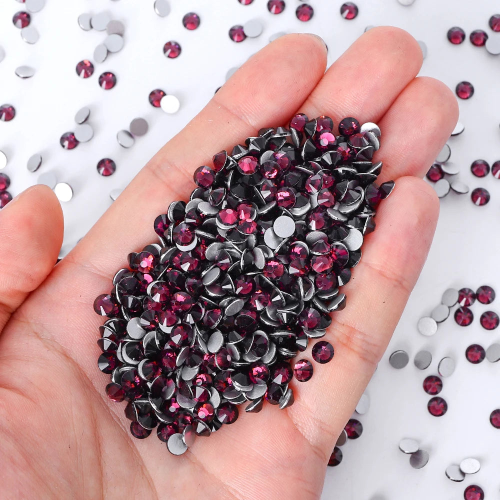 QIYI Wholesale 14400pcs Bulk Package Non Hotfix Rhinestones Glitter Bling Glue on Rhinestones for Accessories