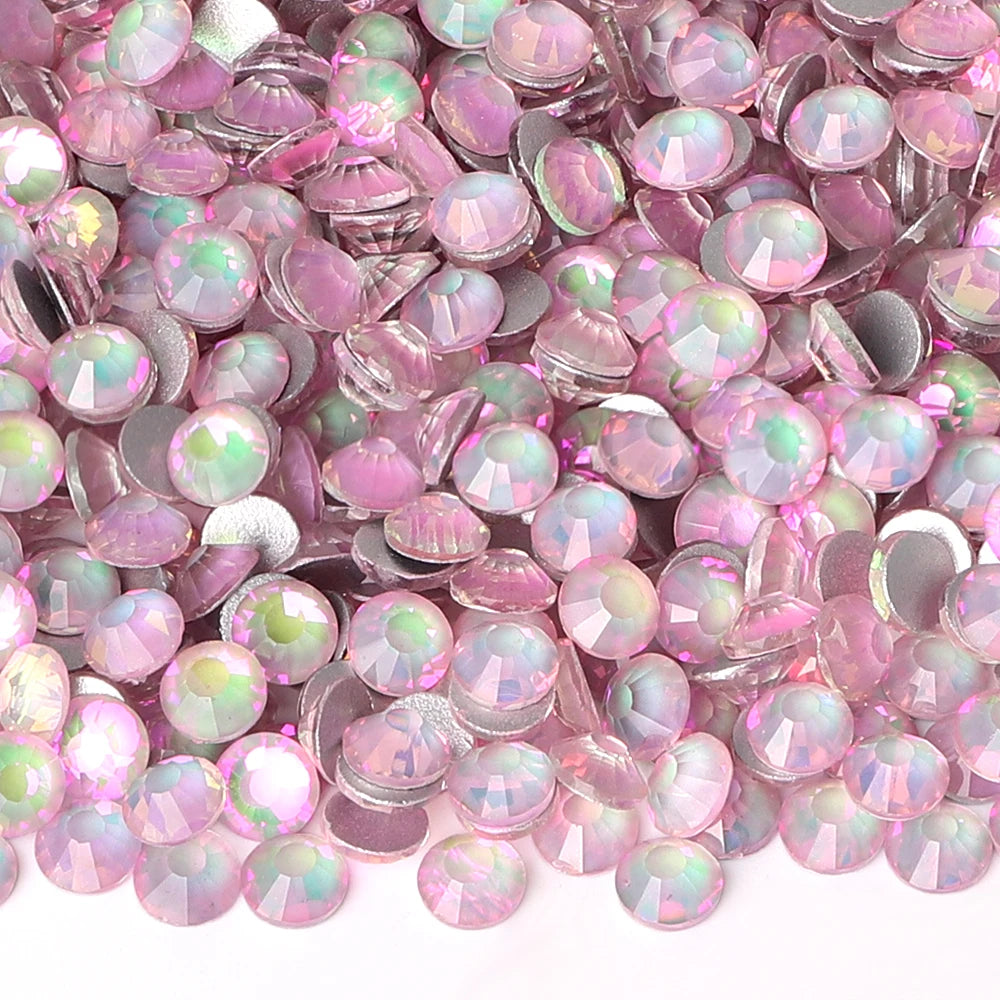 2024 New Colors Wholesale Luminous Rhinestone Non Hotfix  Flat Back Crystal Color Glass Rhinestones for DIY Nail Clothing