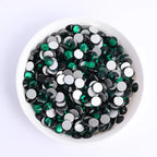 2024 New Design Wholesale Green Colors 30 Kinds Green Rhinestone Rhinestone Non Hotfix Flat Back Crystal Glass  for GYM Clothing