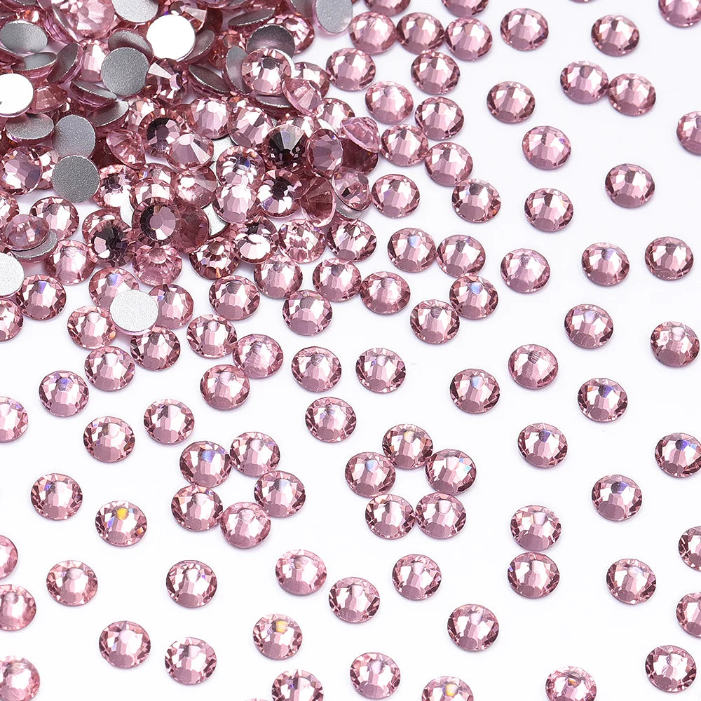 Wholesale Rhinestones 100 Colors Ss06-ss34 Crystal Rhinestone Non Hotfix Flat Back for Top Decoration Accessories