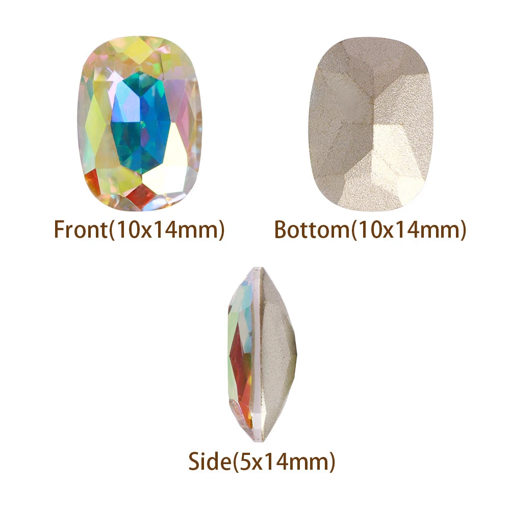 4568 Qiyi Innovative Design Classical Baguette Fancy Stone Top Quality Grade 6A K9 Glass Point Back Stones for DIY Decoration