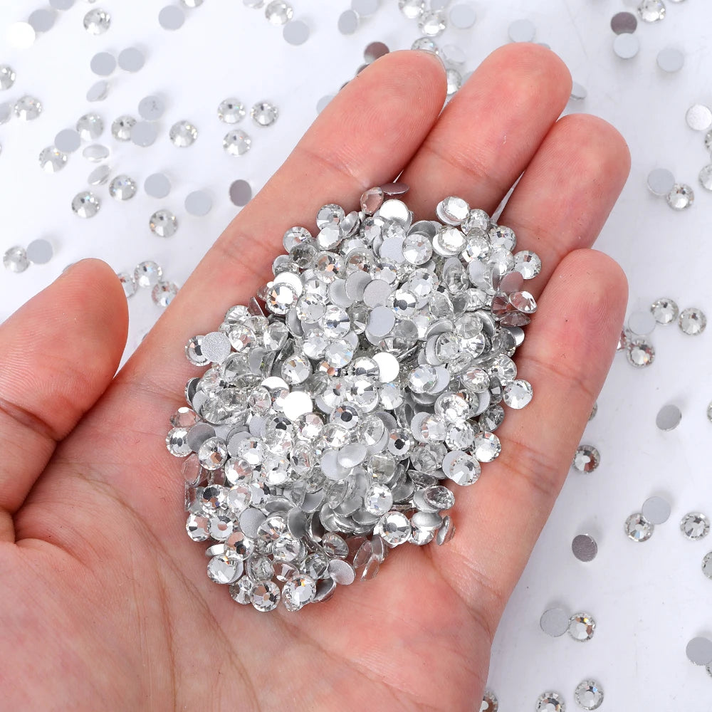 QIYI Wholesale 14400pcs Bulk Package Non Hotfix Rhinestones Glitter Bling Glue on Rhinestones for Accessories