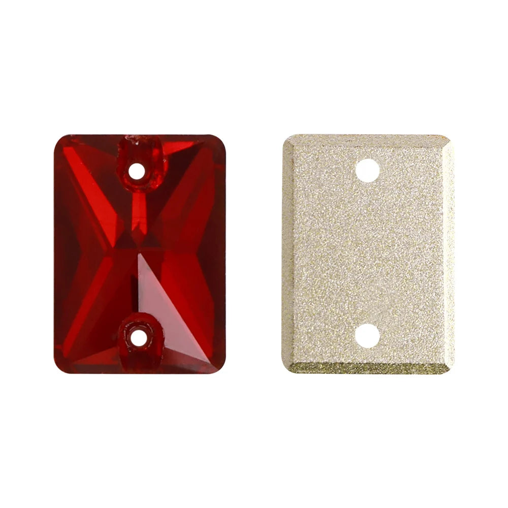 QIYI Multi Colors and Size Rectangle Sew-on Stone for Choice Clear Glass Flat Back Top Quality Sew on Rhinestones (3250)