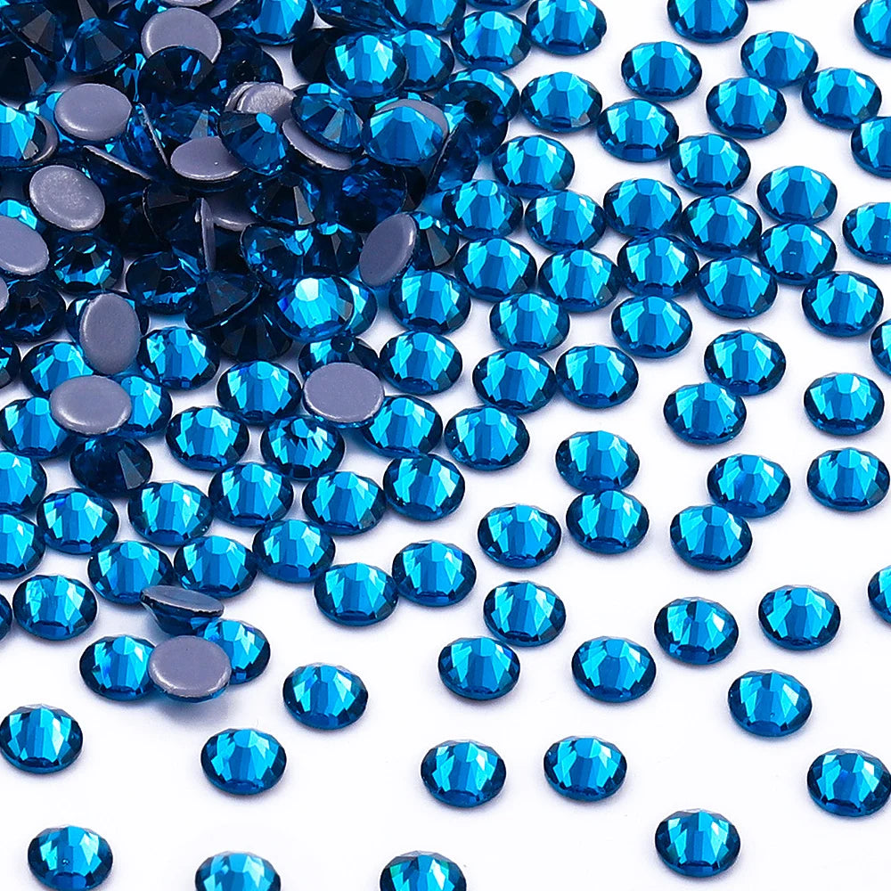 Factory Price Wholesale Flat Back Hotfix Glass Crystal Rhinestone Round Hotfix Crystal Stone for Clothing Accessories