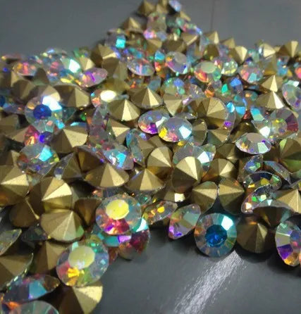 Factory Sales A-Level Bulk Nail Art Decorations Glass Rhinestone Accessories Pointed Bottom DIY Bags Garments Crystal