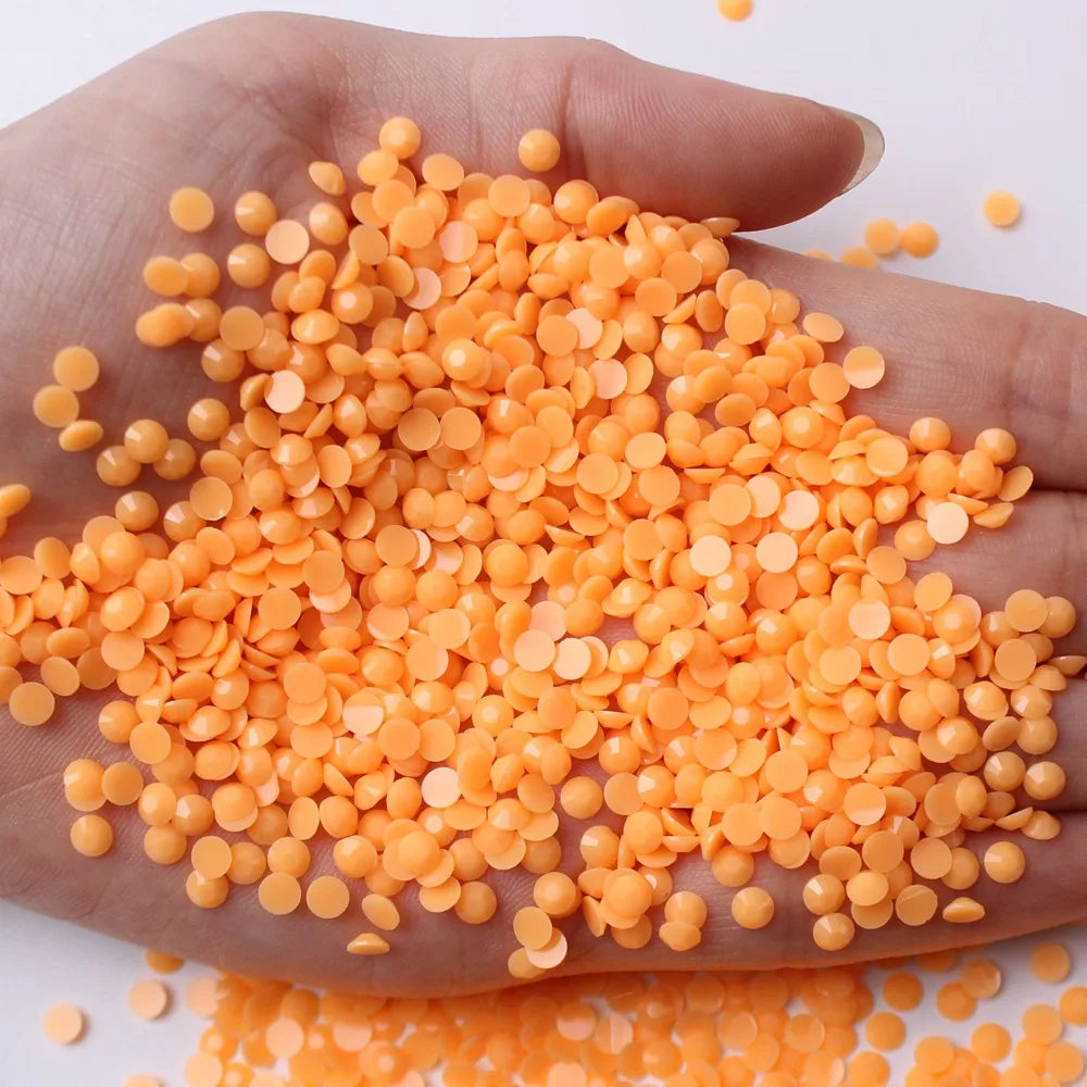 Factory Direct Sales Jelly Solid Opaque Macaroon Color Resin Non Hot Fix Stones Crystal Rhinestones for Garment Decoration