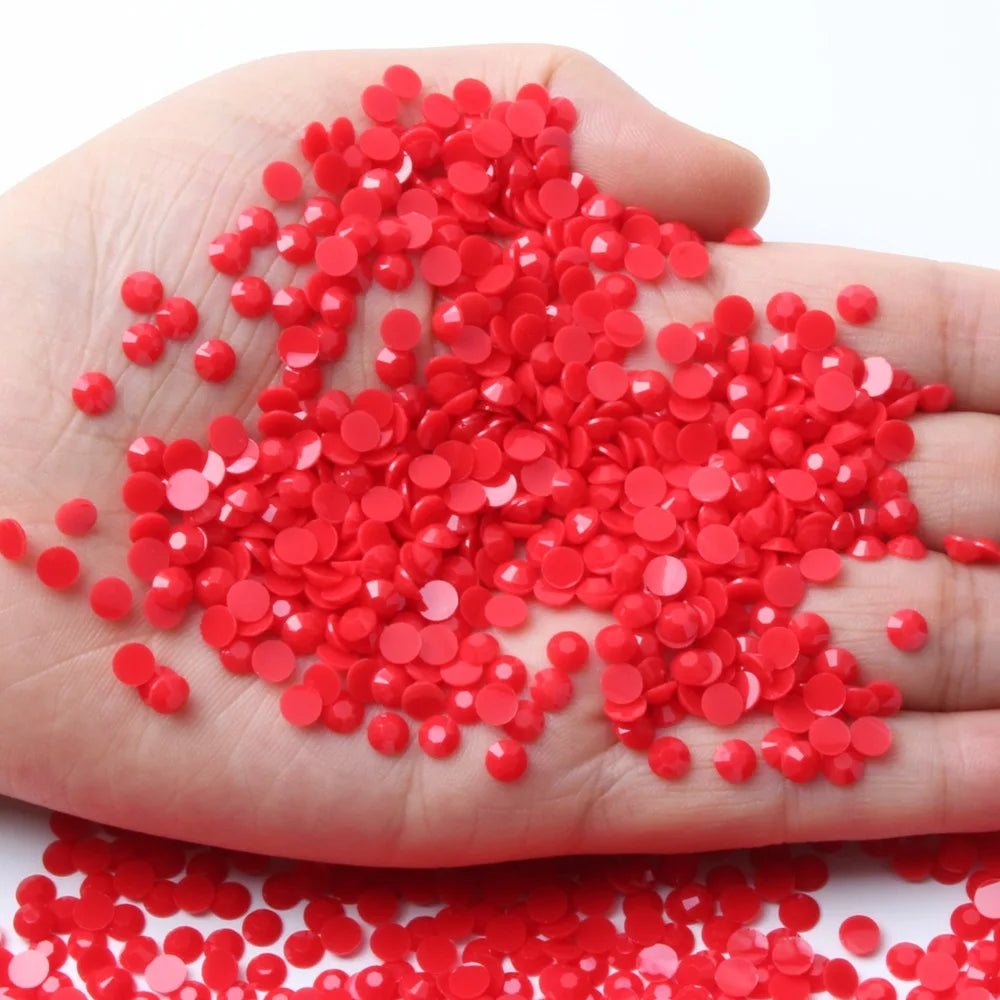 Factory Direct Sales Jelly Solid Opaque Macaroon Color Resin Non Hot Fix Stones Crystal Rhinestones for Garment Decoration