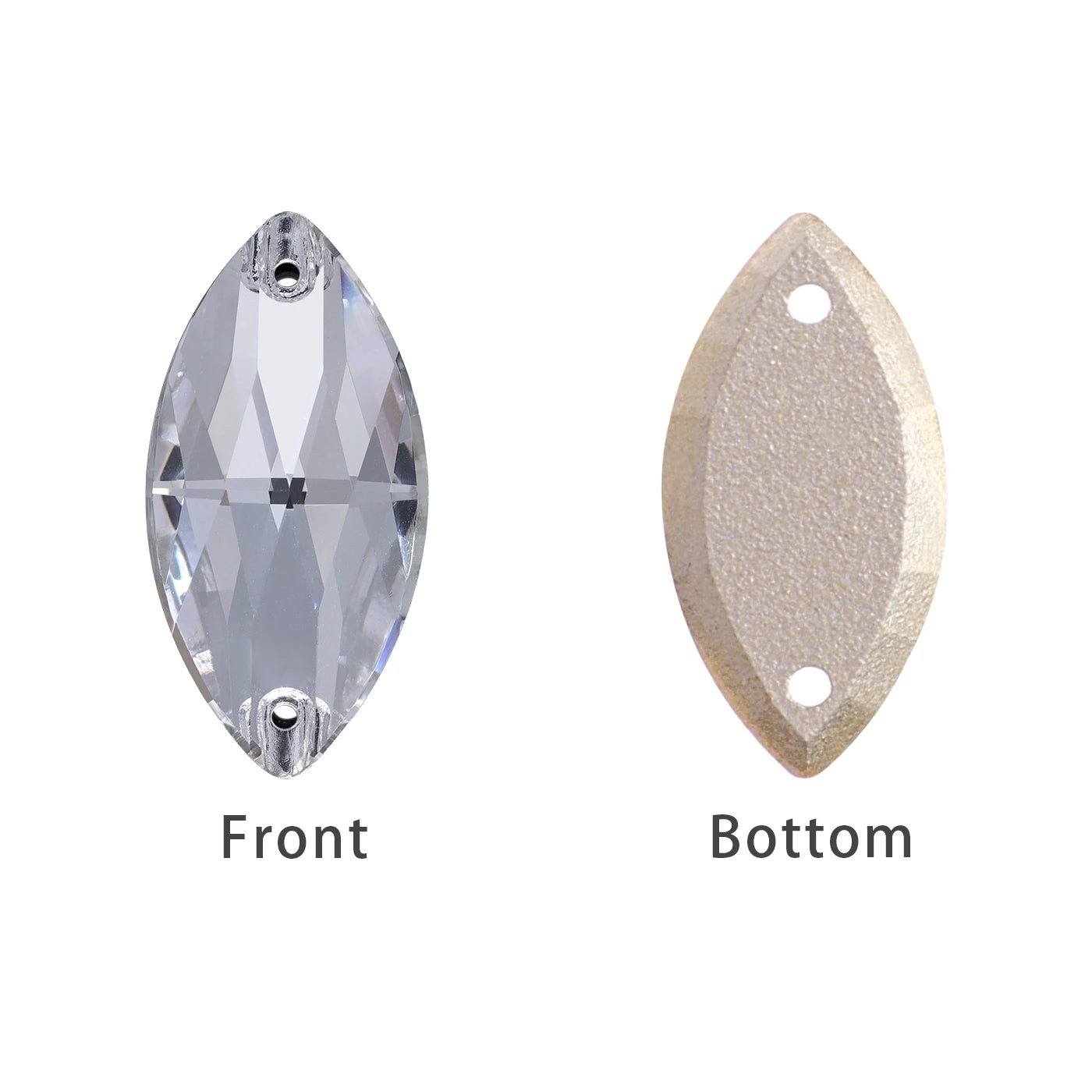 Wholesale Navette 55 Colors Crystal AB Sew-on Rhinestones Horse Eye Glass Gems Clothing Flatback Sewing Stones for Jewelry Cloth