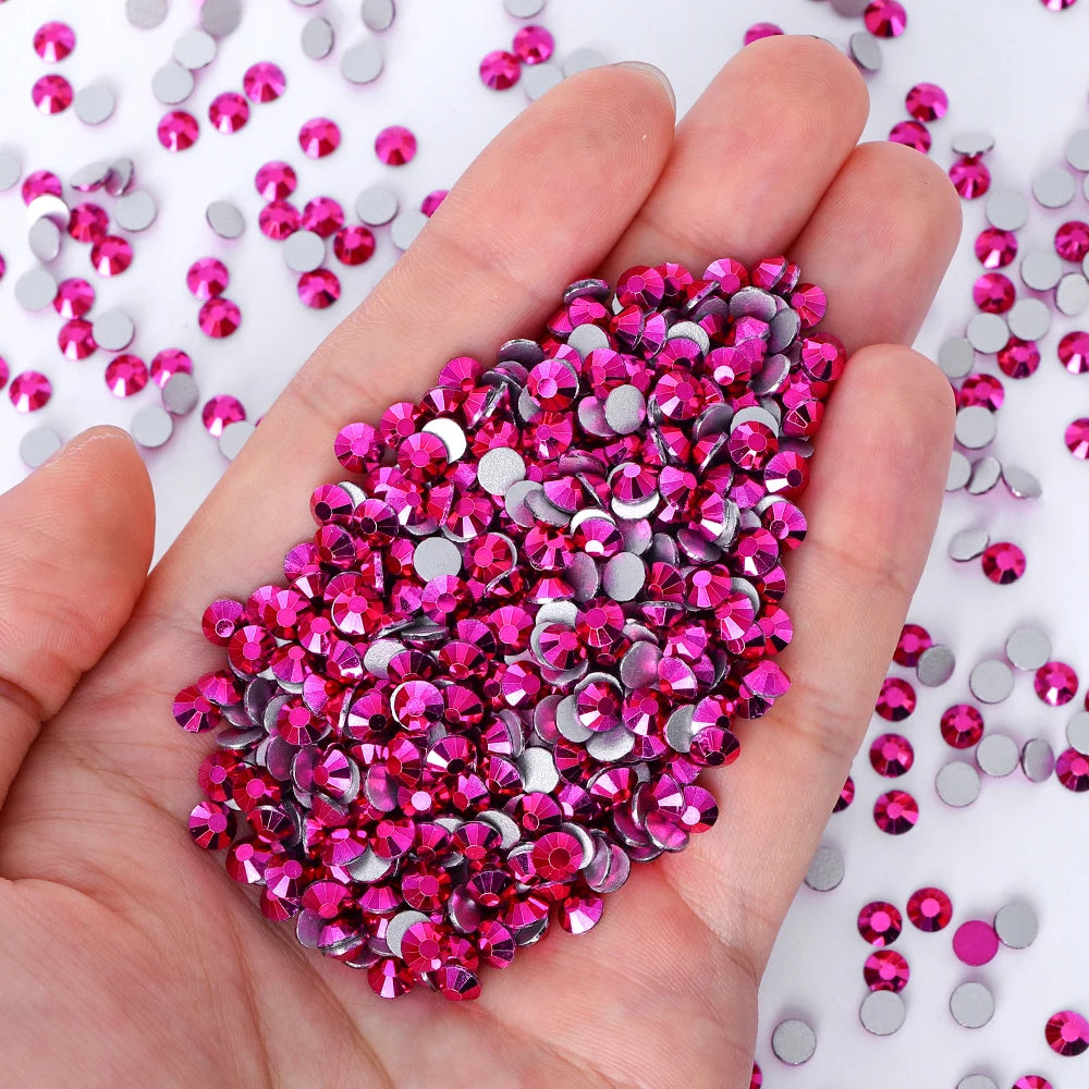QIYI Wholesale Purple Pink  Brown Over 200 Colors Non Hotfix FlatBack Stone Glass Crystal AB Rhinestones for Tumbler