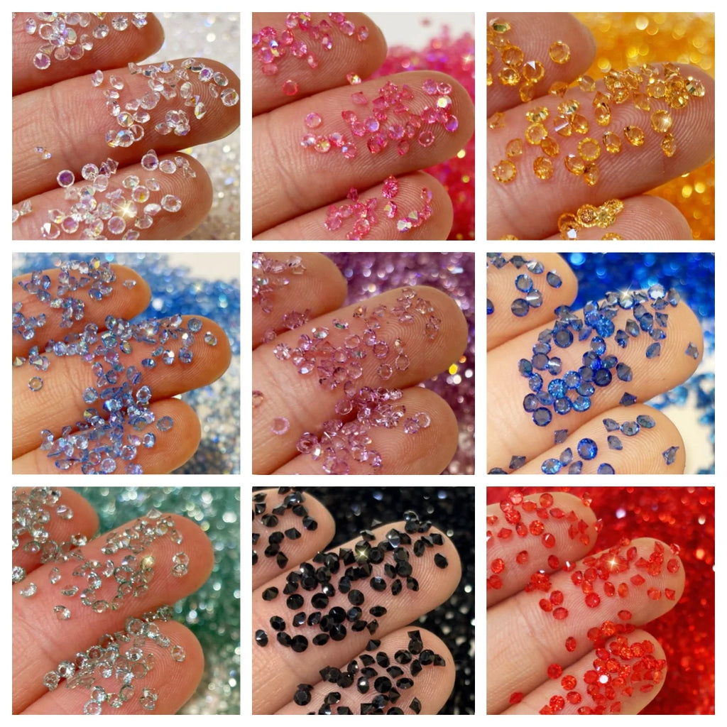 Factory Direct 2mm Crystal Resin Rhinestone Nail Art Rhinestone Jewelry Decoration Point Back Rhinestone