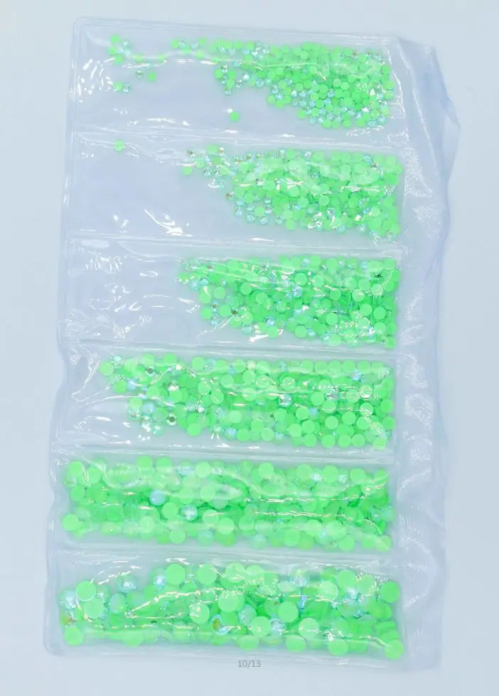 Fluorescent Luminous Mix SS6-SS20 Non Hotfix Neon Rhinestone Noctilucent Electric Nail Art Decorations