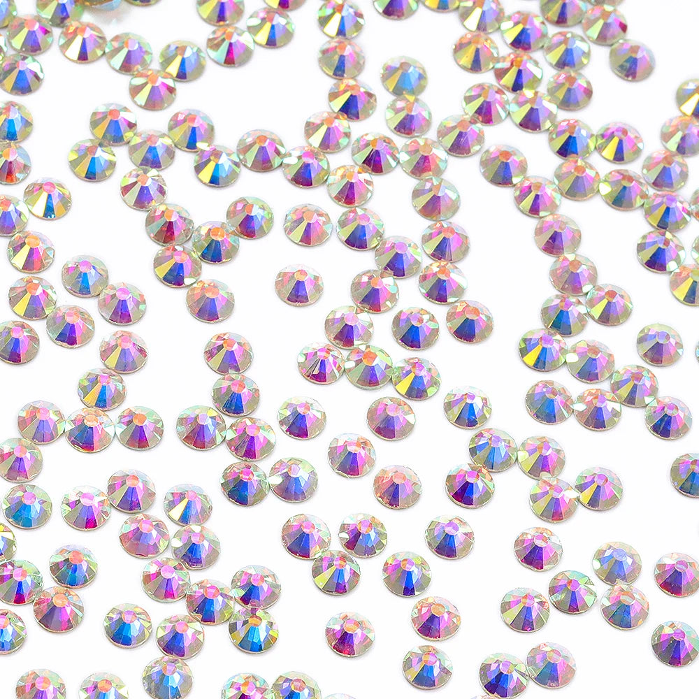 QIYI Hot Selling Crystal Crystal AB Grade AAAAAA Exceptional Luster 2058 Non Hotfix Flat Back Rhinestones for Wedding Garments