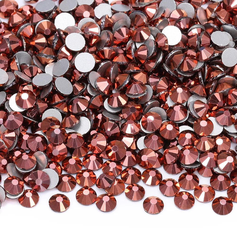 Metallic Colors 22 Kinds Mineral Colors Fuchsia Rhinestone Non Hotfix Flat Back Crystal Glass  for Decorative Perfume Crafts