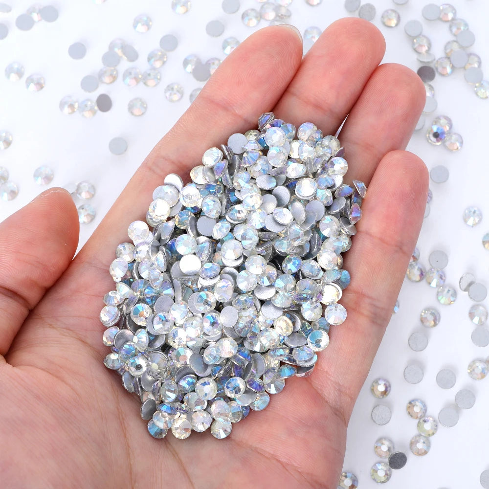 QIYI Wholesale Purple Pink  Brown Over 200 Colors Non Hotfix FlatBack Stone Glass Crystal AB Rhinestones for Tumbler