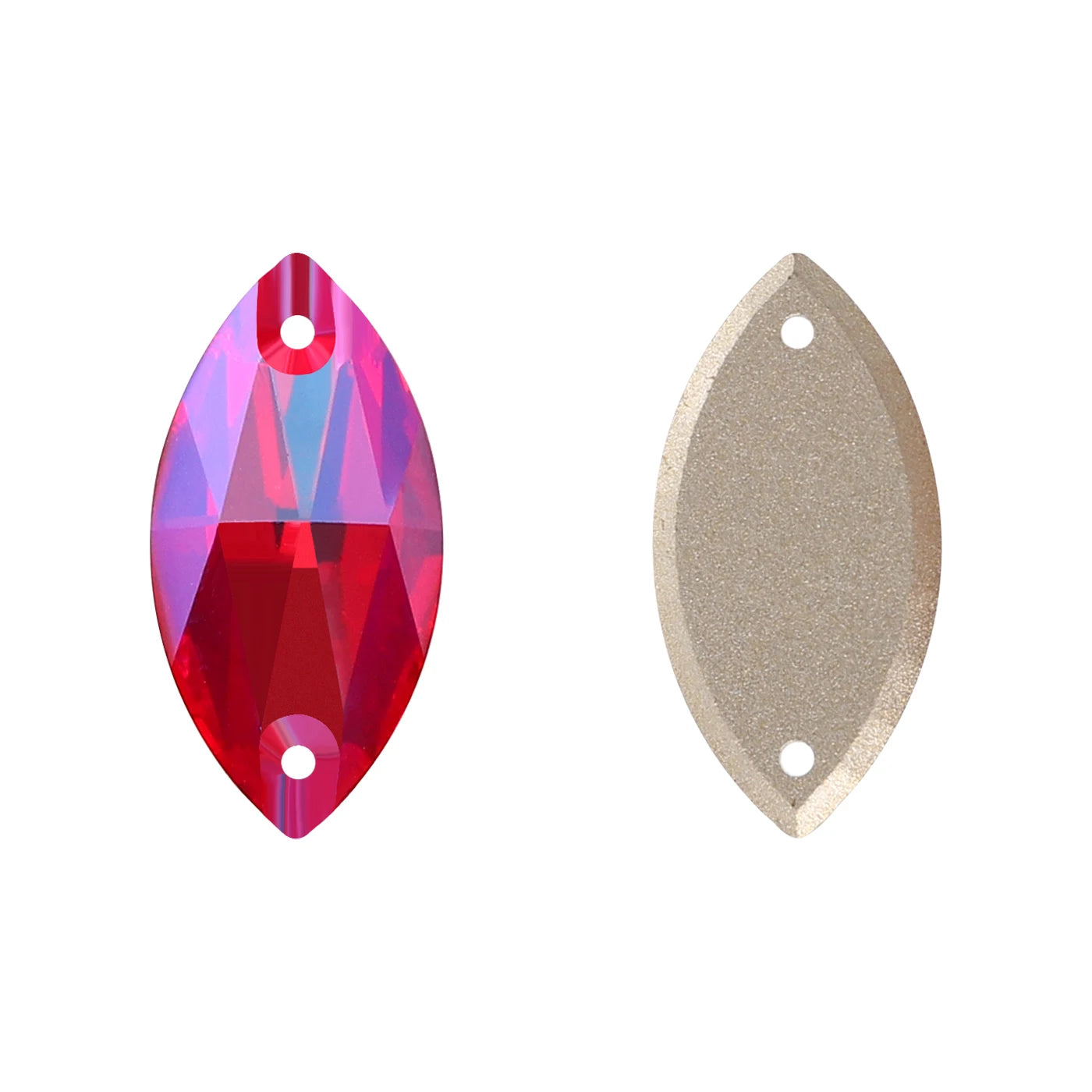 Wholesale Navette 55 Colors Shimmer Sew-on Rhinestones Horse Eye Glass Gems Clothing Flatback Sewing Stones for Jewelry Cloth