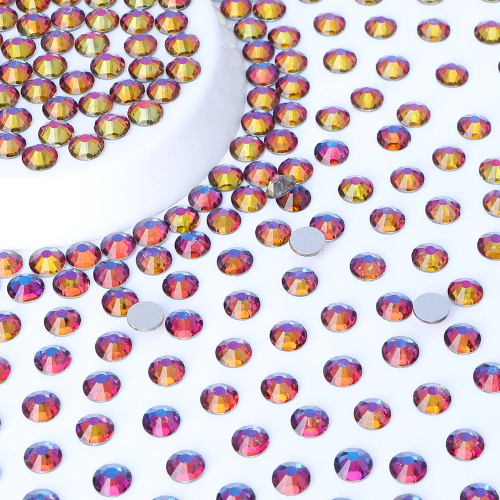 QIYI Wholesale 14400pcs Bulk Package Flatback Rhinestones Glitter Bling Glue on Luminous Rhinestones for Accessories