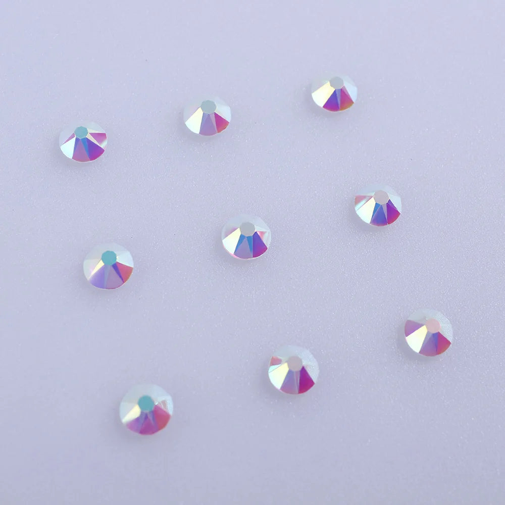 8 Big 8 Small Facet Flatback Crystal 16 Cuts Naked AB Non Hotfix Strass Glass Rhinestone for Dacing Garments Decoration