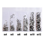 Wholesale 6 Grid Mix Size SS4 SS5 SS6 SS8 SS10 SS12 Crystal AB Rhinestone Flat Back Nail Glass Rhinestones for Fashion Jewelry