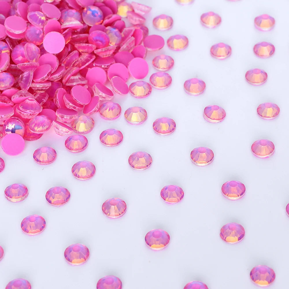 QIYI Wholesale Rhinestone Bulk Glitter Bling Diamond Mocha Opal Non Hotfix Glass Rhinestones Trimmings for Nail Crystals