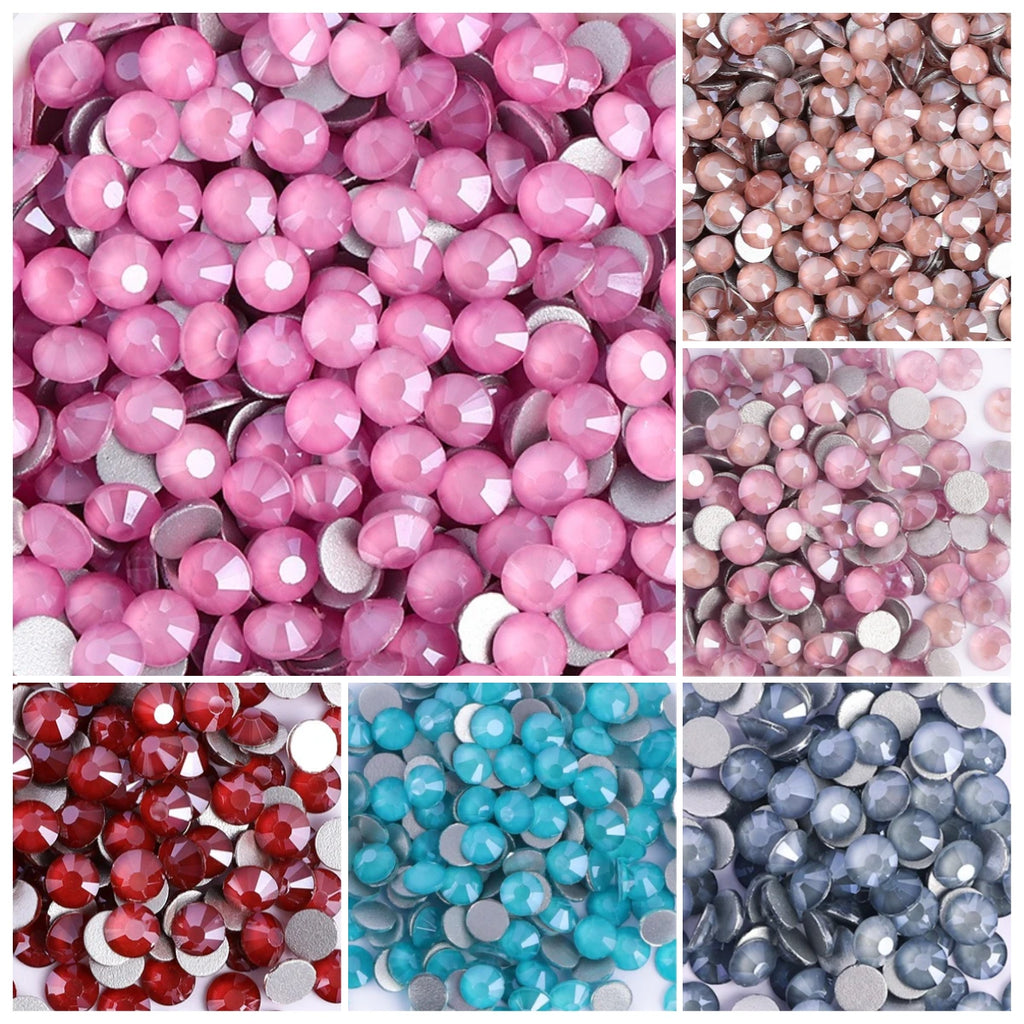 Silver Back Mocha  Crystal  Glass Flat Back Rhinestones Non Hot Fix Crystal AB Rhinestones in Bulk 1201-1209