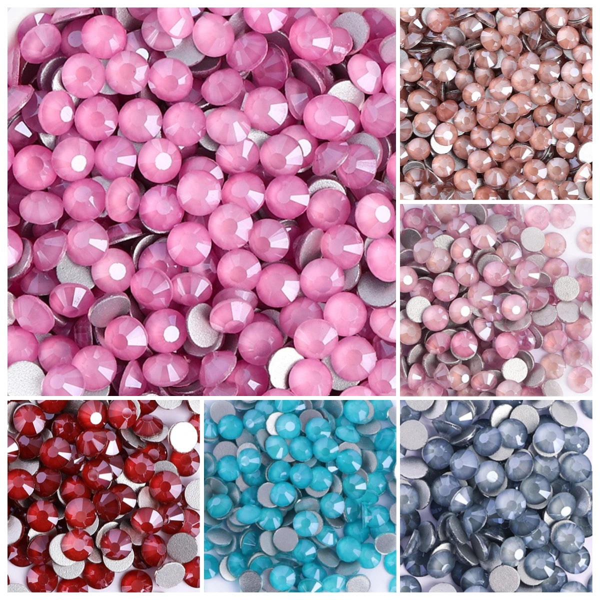 Silver Back Mocha  Crystal  Glass Flat Back Rhinestones Non Hot Fix Crystal AB Rhinestones in Bulk 1201-1209