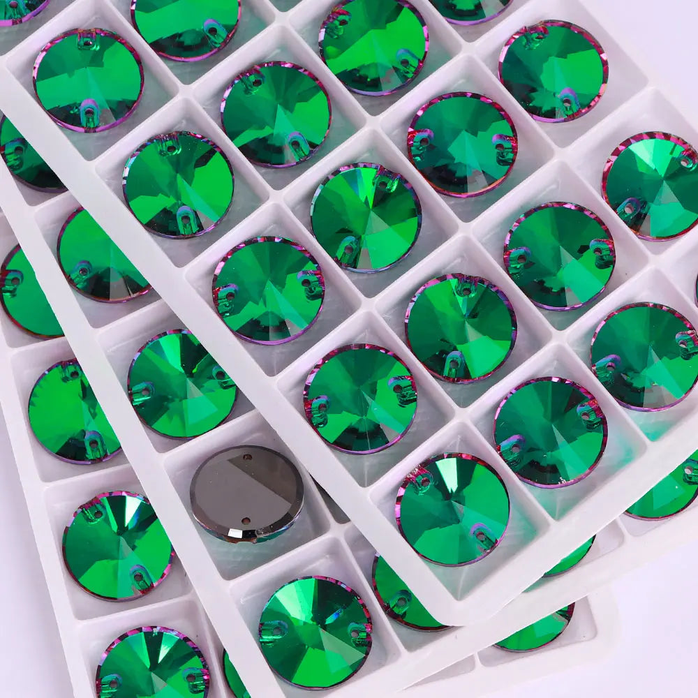 Ready to Ship Neon Rivoli Rhinestones 55 Colors Crystal  Sew-on Rhinestones Glass Clothing Flatback Sewing Stones for Women