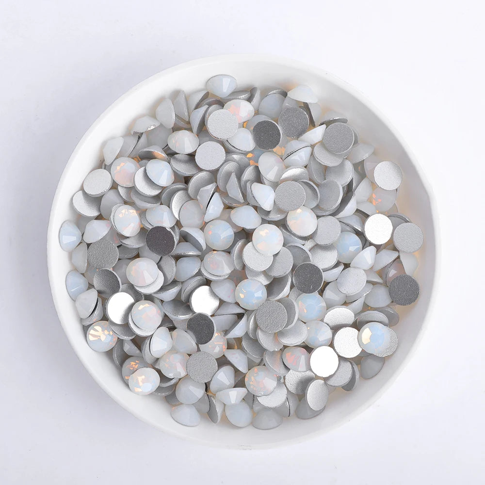 QIYI Hot-selling Product Glass Opal Crystal Flatback Bulk Glitter Non Hotfix Rhinestones Strass for Nail Art Decorations