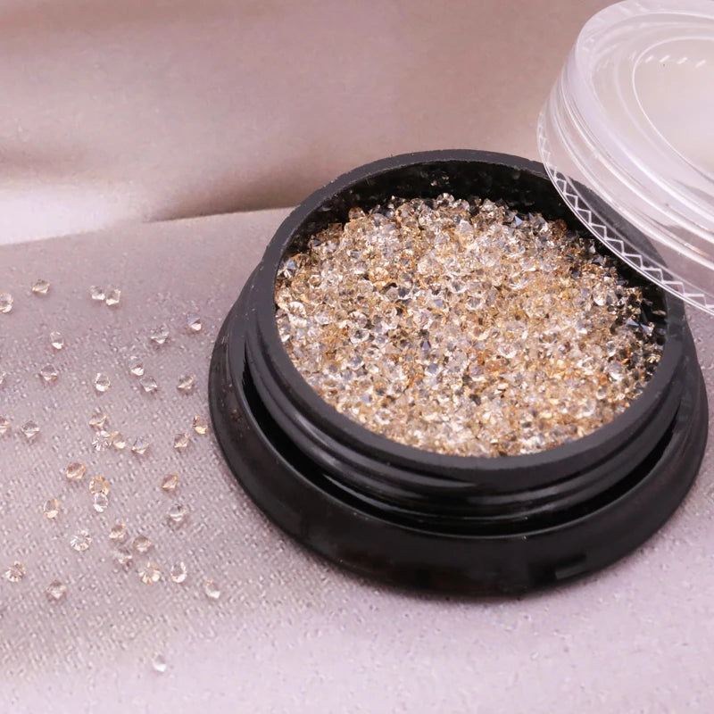 Hot Sales 1.2mm Box Packaging Crystal for Nail Art Diamond Nail Art Dust Micro Diamond Mini 3D Nail Art Crystal