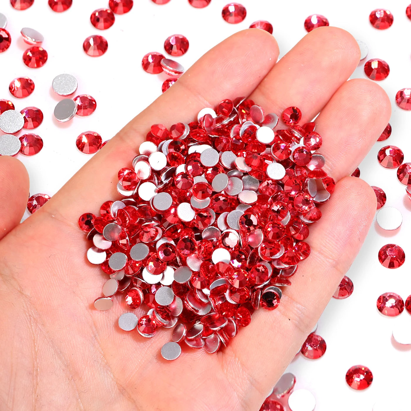 Ready Stock 10 Kinds Red Colors S6-SS30 Bulk Regular Cut 12 Facets 4A+ Rhinestones Crystal Angola 2024 New Design Glass Clothing