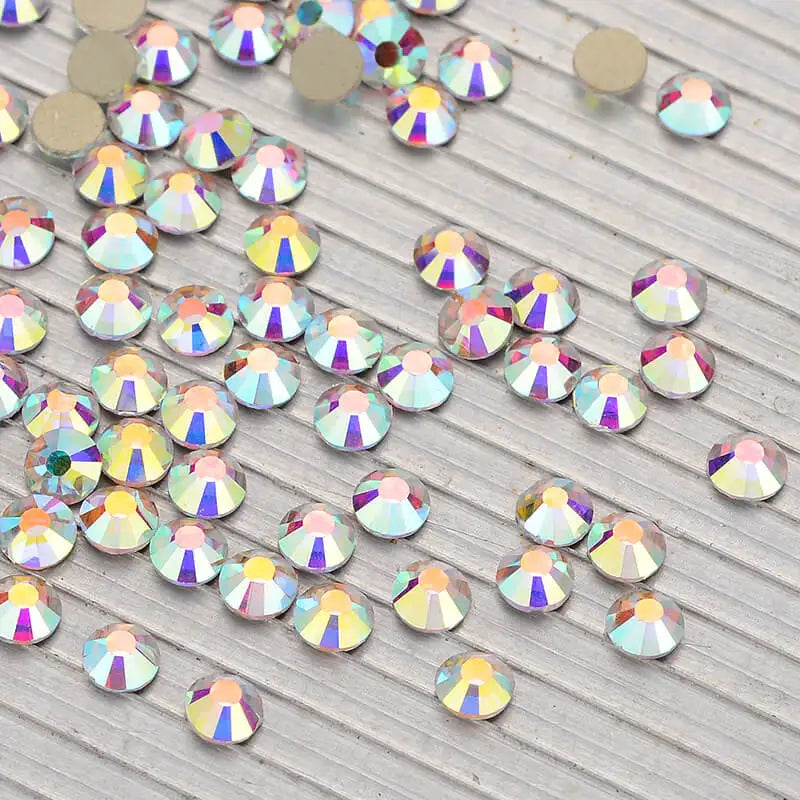SS3-SS50 Wholesale Rhinestones Multi Sizes Colorful Non HotFix Round Trade a Glass Crystal Flatback Rhinestone