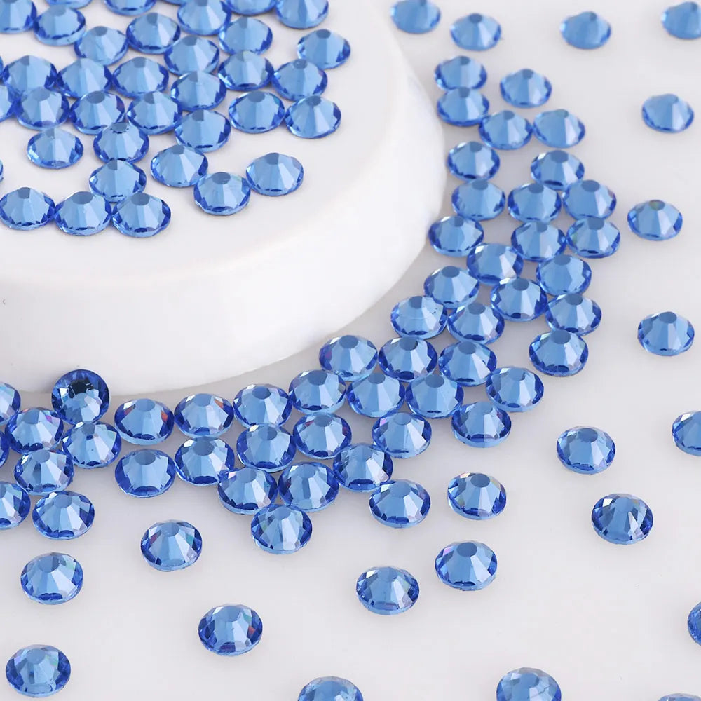 Factory Wholesale Over 200 Colors German Intensive Glue Hotfix Stone SS20 Glass Crystal AB Hot Fix Rhinestones for Wedding Dress