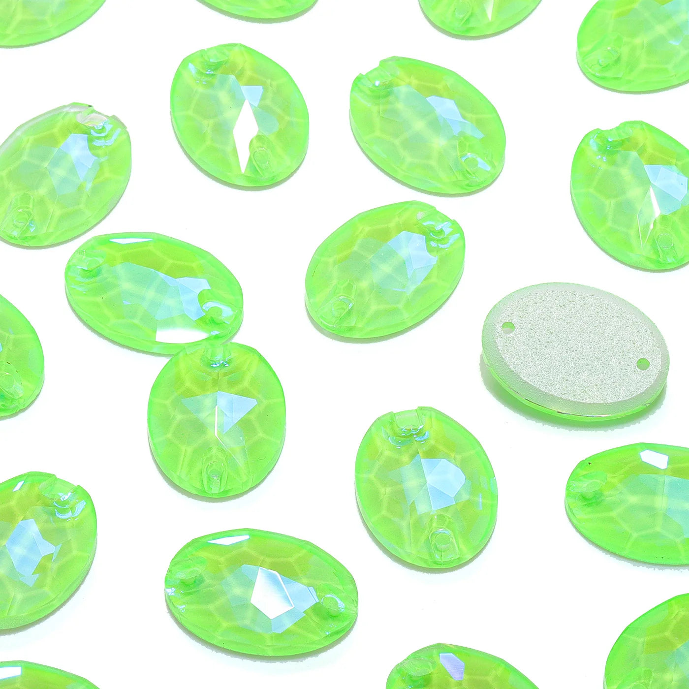 QIYI Oval Crystal Sew-on Rhinestones Flat Back K9 Glass Sew on Stones Garment Beads Clothing Sewing Accessories