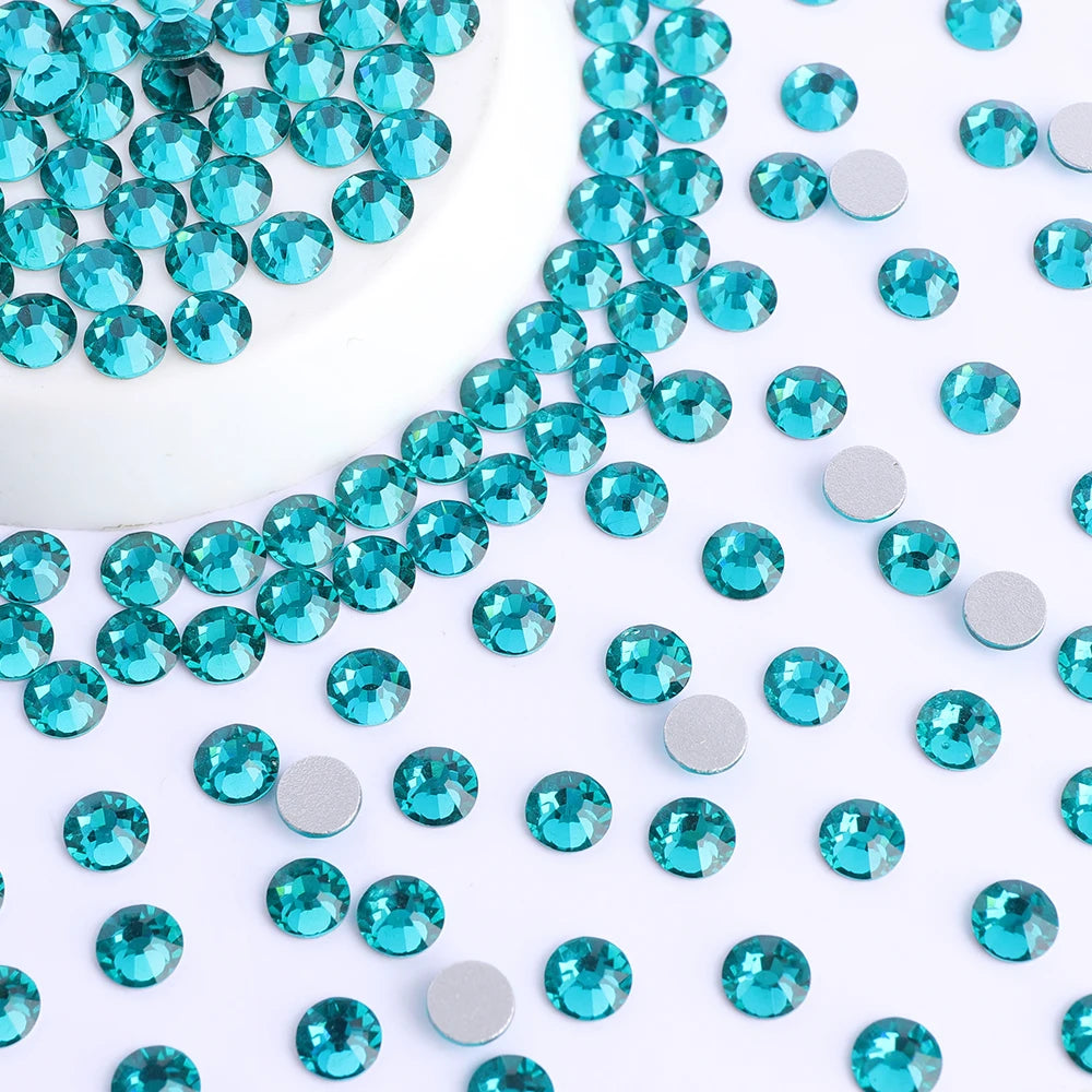 QIYI Wholesale 14400pcs Bulk Package Flatback Rhinestones Glitter Bling Glue on Luminous Rhinestones for Accessories