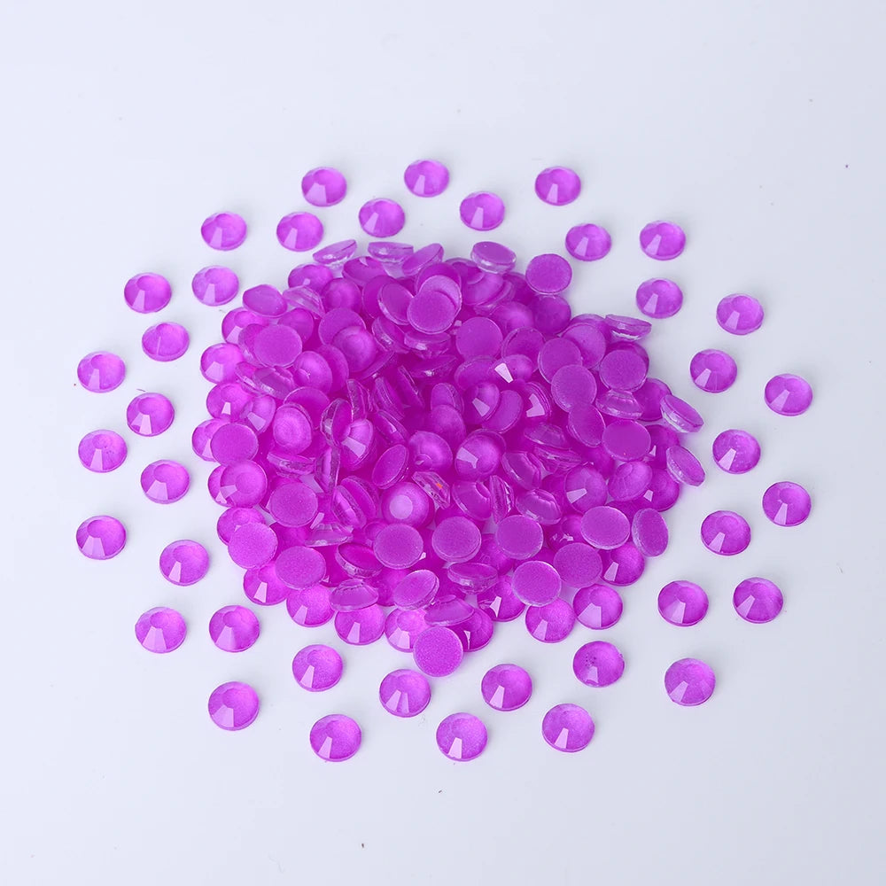 QIYI Wholesale Bling Mocha Neon Purple Glass Rhinestones Flat Back Non Hotfix Strass Crystal Rhinestone for Clothes Accessories