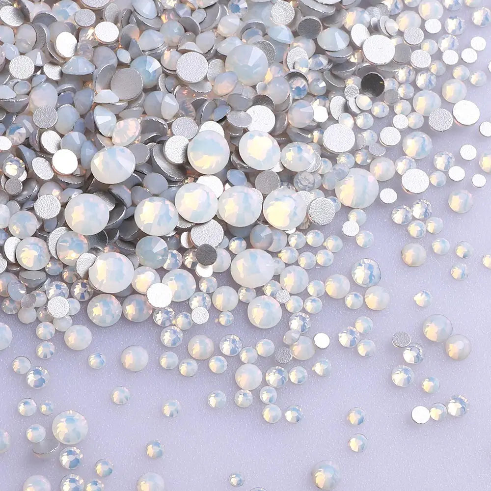 QIYI Rhinestone Mix Sizes Gems Charms Nail Art Rhinestones for Designs Flat Back Crystal High Quality Wholesale 3D Glass Silver