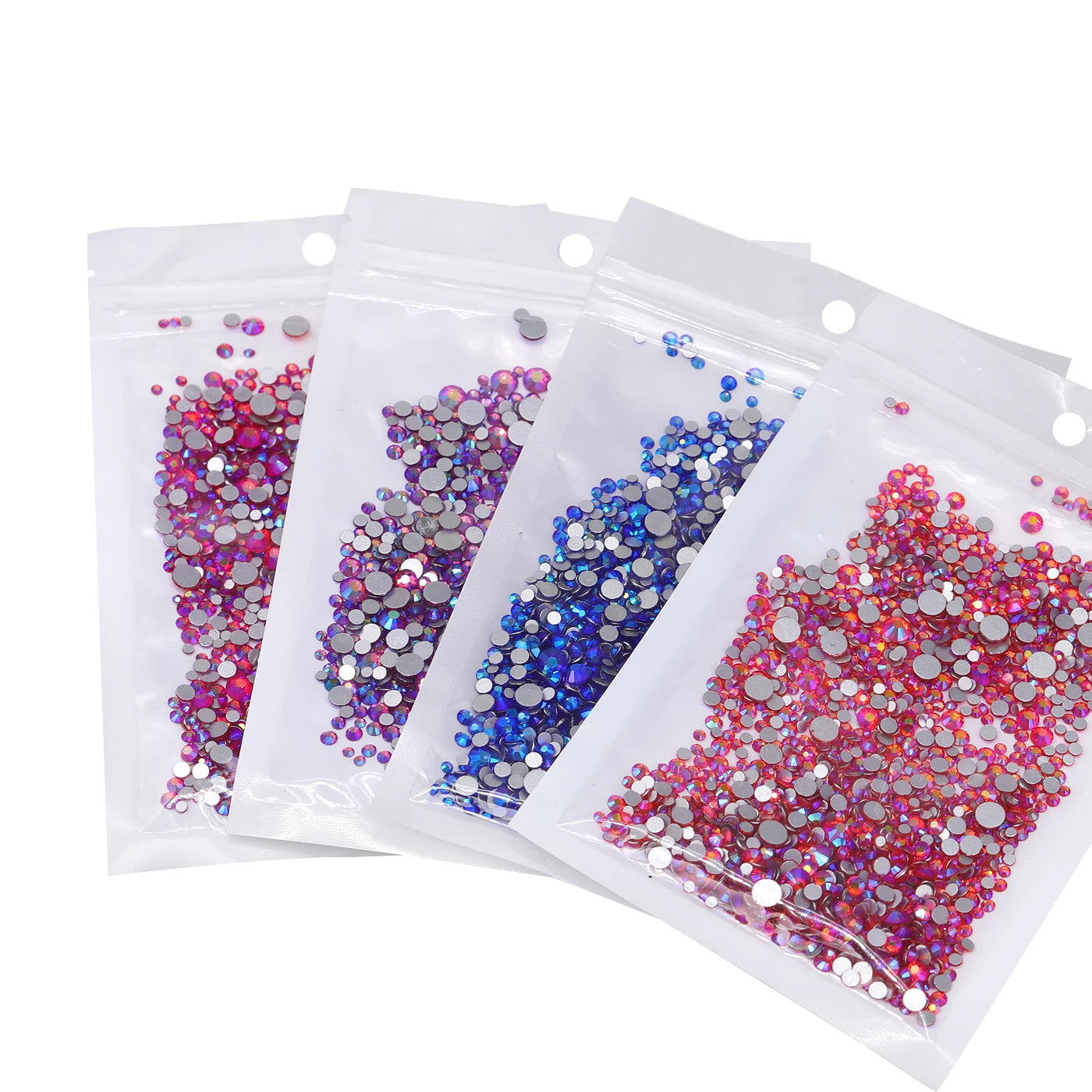 QIYI Wholesale Mixed Size Ss3-ss20 Crystal Rhinestones  Non- Hotfix Round Loose RhinestonesBulk for Decorative Nail Art Crafts