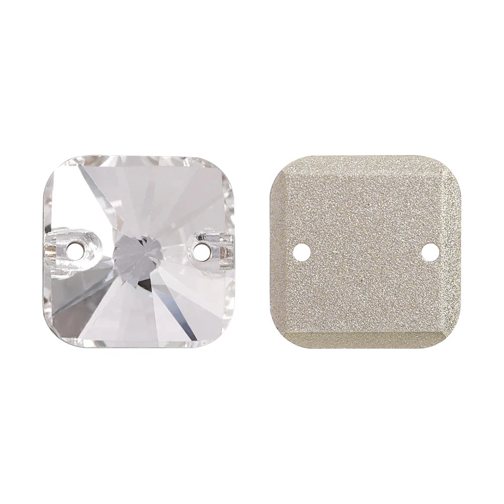 New Arrival Hot Selling Rivoli Square Shape Latest Fashion New Design Top Quality Flat Back Glass Sew-on Rhinestones (3201)