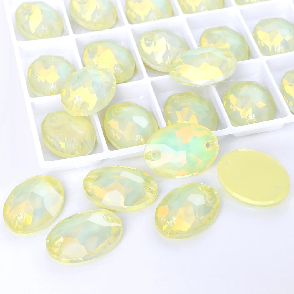 Wholesale Oval Crystal Sew-on Rhinestones K9 Glass Sew on Stones Garment Beads Clothing Sewing Accessories
