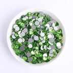 2024 New Design Wholesale Green Colors 30 Kinds Green Rhinestone Rhinestone Non Hotfix Flat Back Crystal Glass  for GYM Clothing