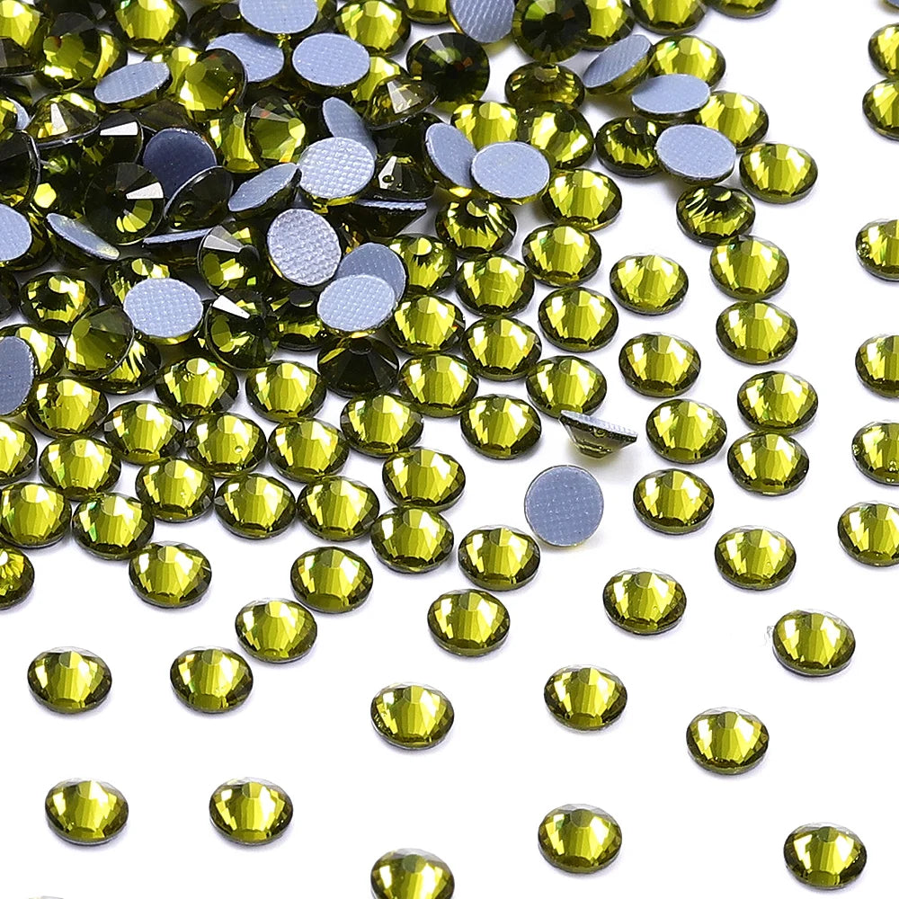 Factory Price Hotfix Glass Crystal Flat Back Rhinestone Round Hotfix Crystal Stone Shine Blilng  for Clothing Accessories