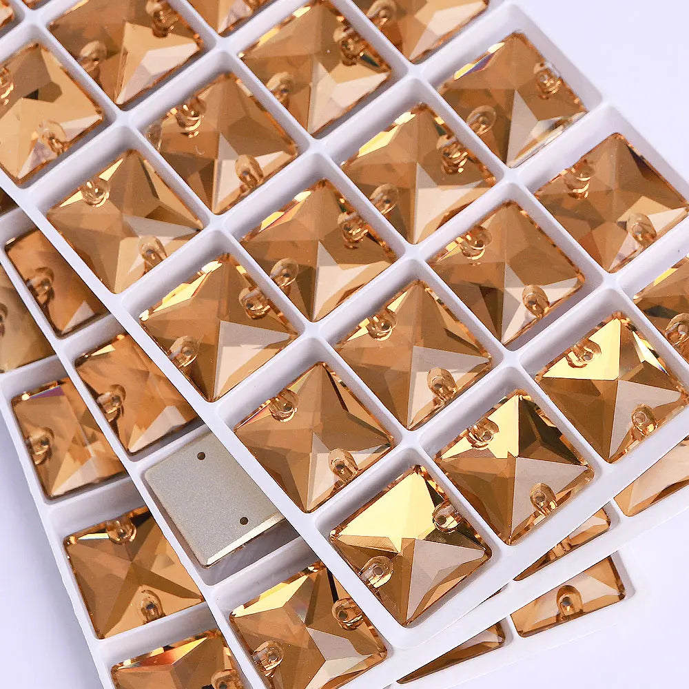 QIYI 3240 High Quality K9 Glass Crystal Rhinestones Glass Beads Triangle Sew-on Crystal Stones for Wedding Dress Bags Shoes