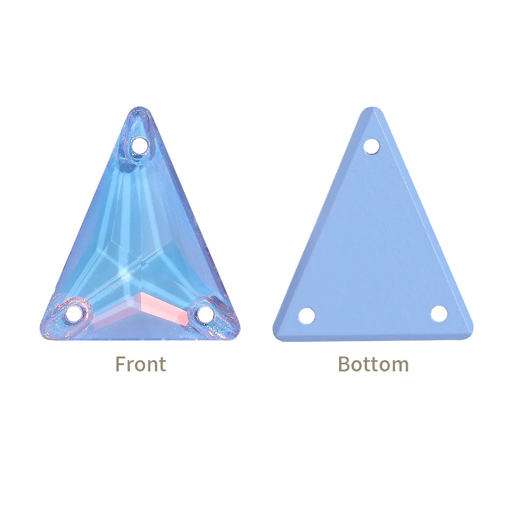 3271 Hot Selling Slim Triangle Factory Direct Wholesale High Quality Durable Shimmering Clear Glass Crystal Sew-On Rhinestones