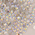 QY Golden Back Glass Rhinestones Non Hot-Fix Round Glitter Crystal Flatback Rhinestone 3D Nail Art Decorations