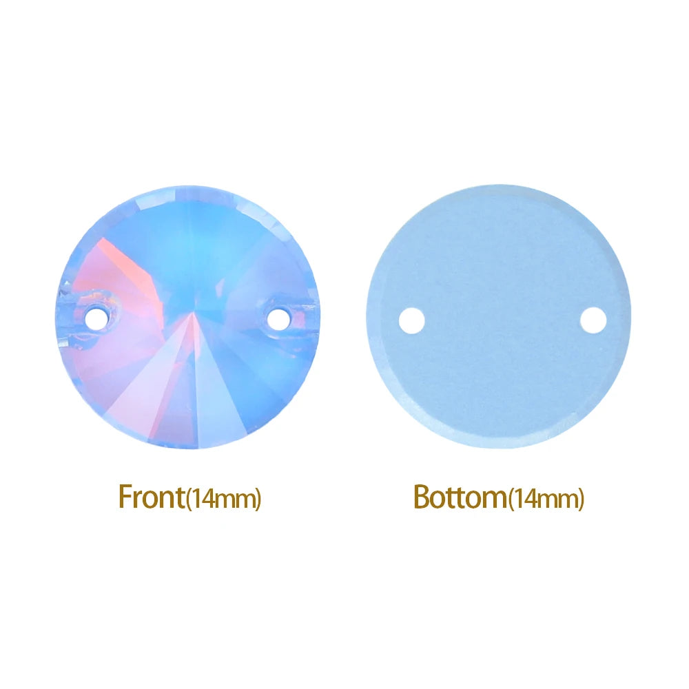 3200 QIYI Innovative Design Top Quality Rivoli Shape Flat Back Glass Crystal Sew on Rhinestones for Designer Garment Decoration